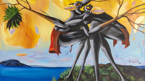 Ronald Cyrille's surrealist painting "L’Accomade"